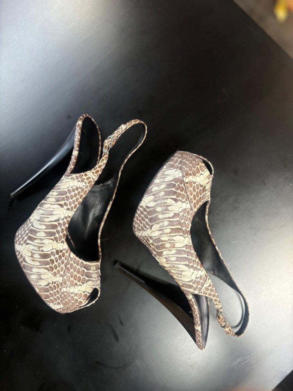 Giuseppe Zanotti Slingback Python Platform Heels Size 40